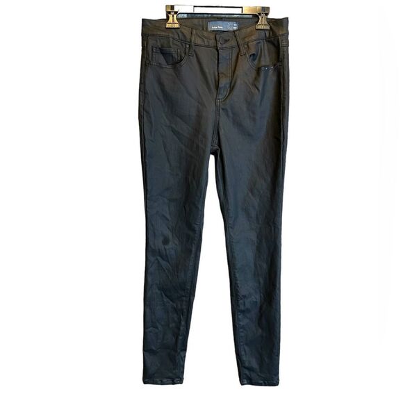 5 for $25🔥Indigo Rising Black Faux Leather Skinny Jeans Size 9/10 - Picture 1 of 6